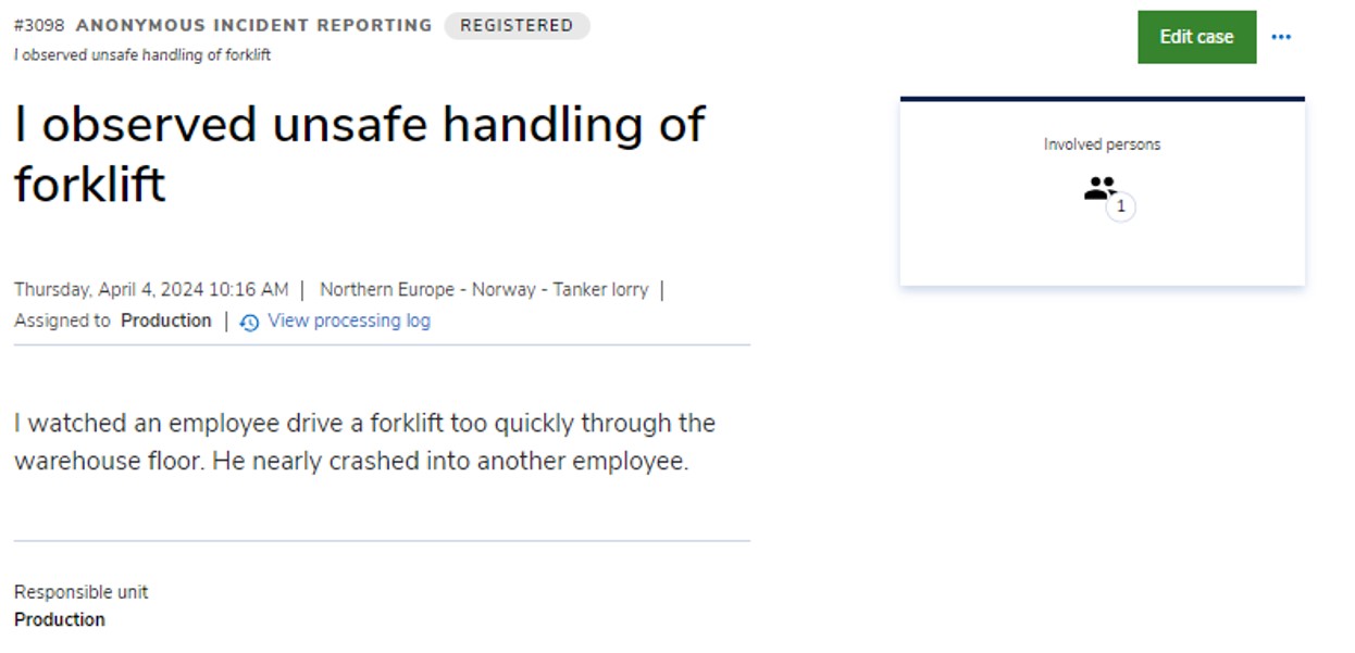 anonymous incident reporting model
