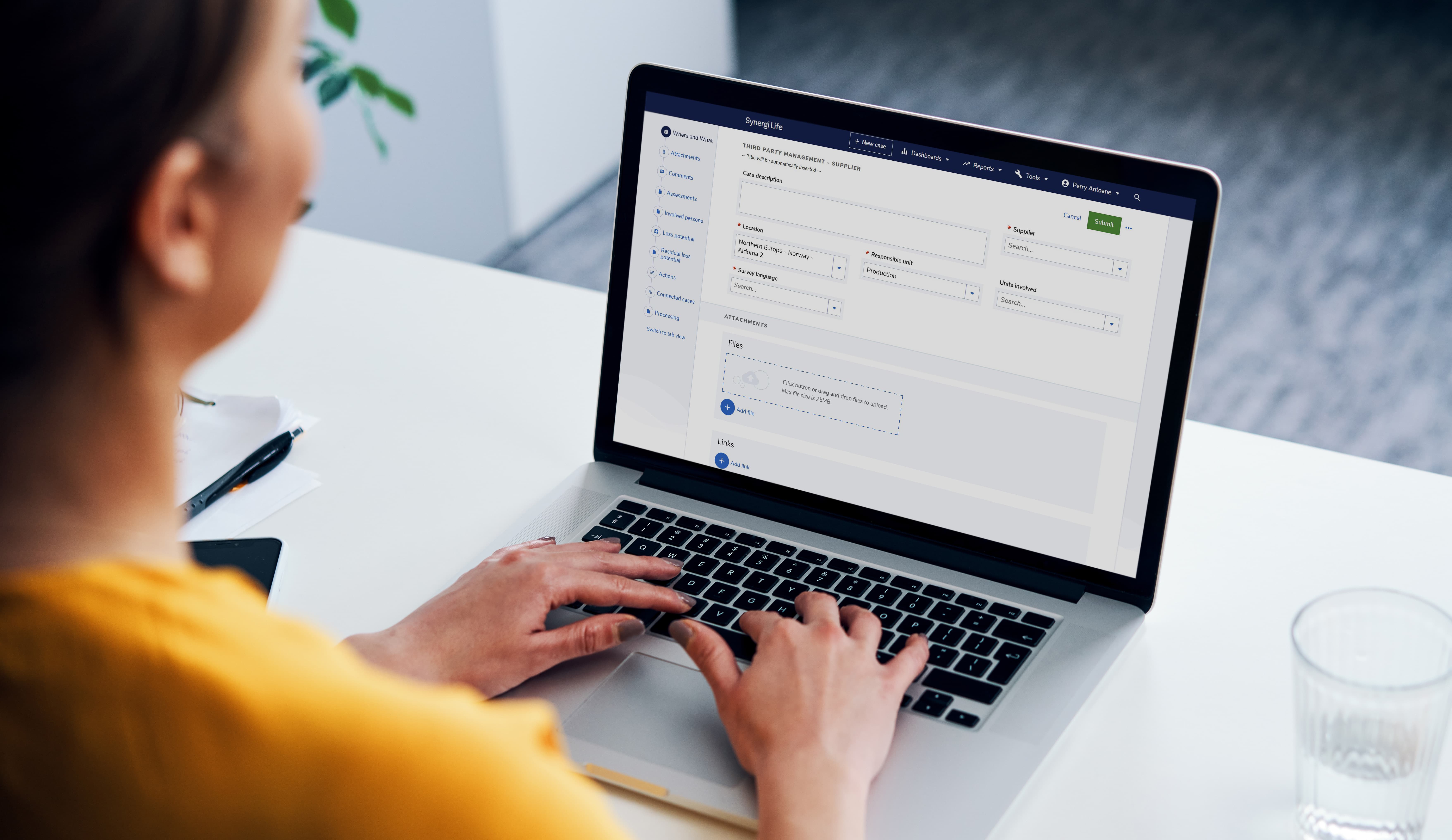 third party risk management software on laptop