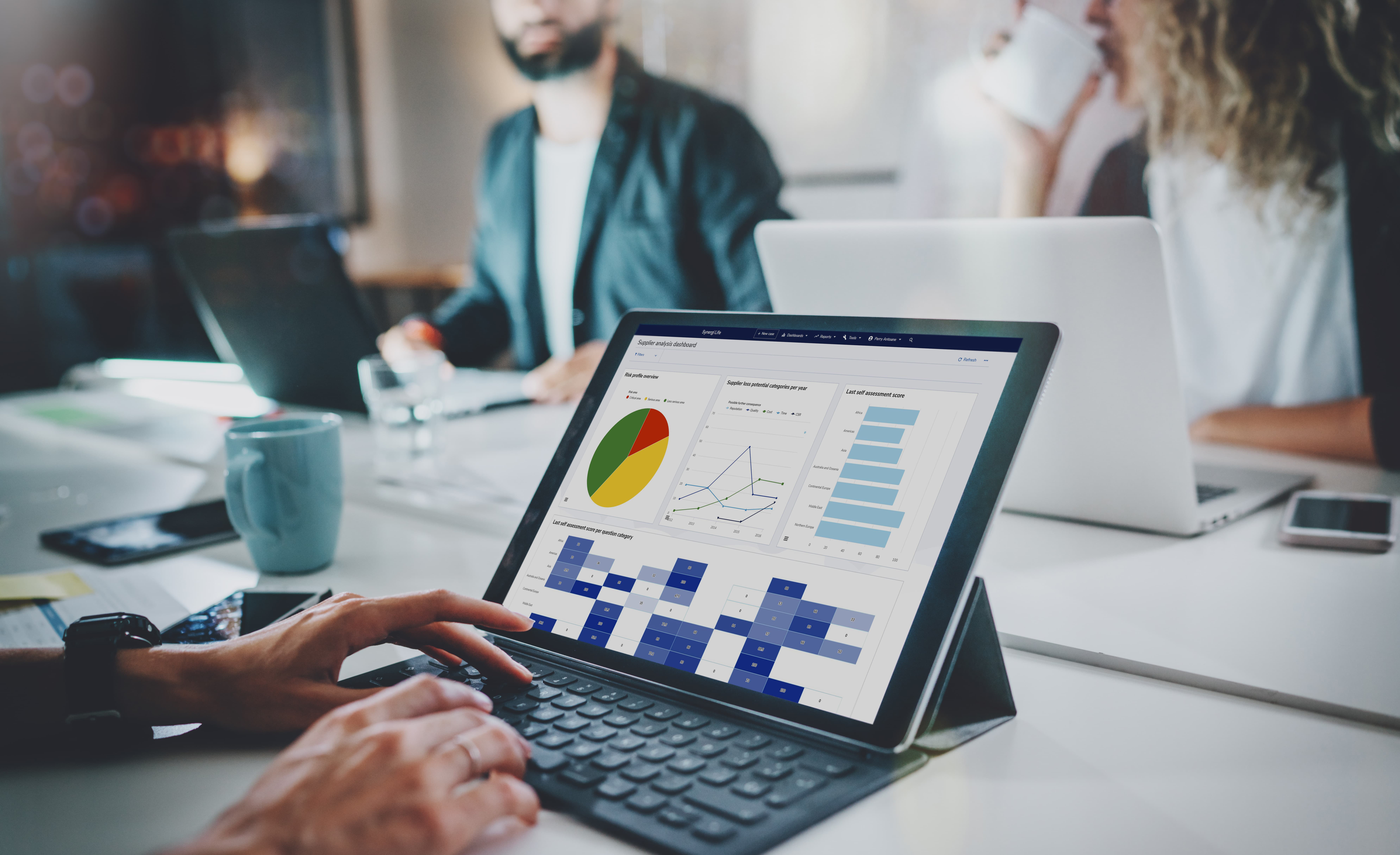 risk management software on laptop