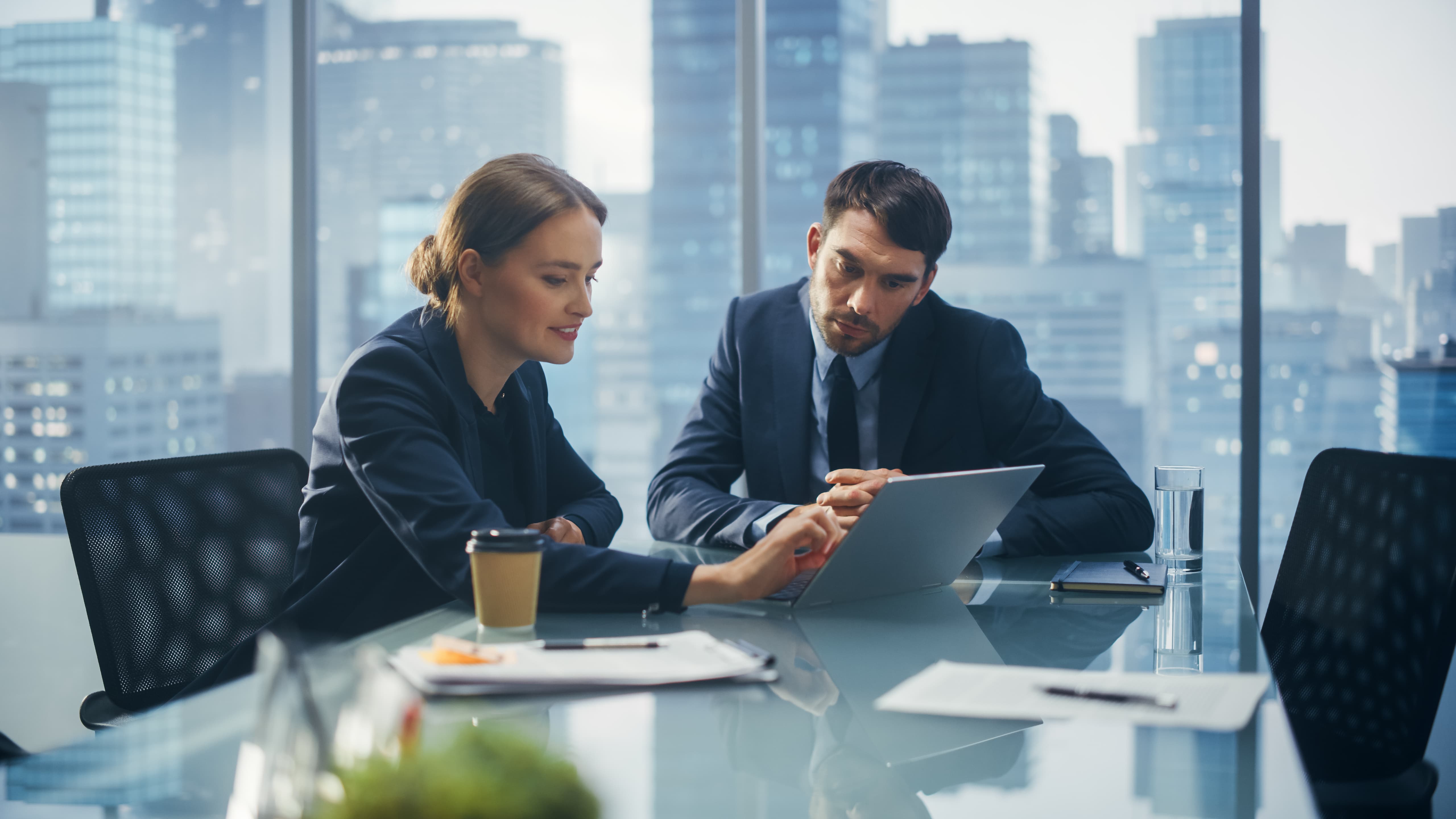 Man and woman in an office setting