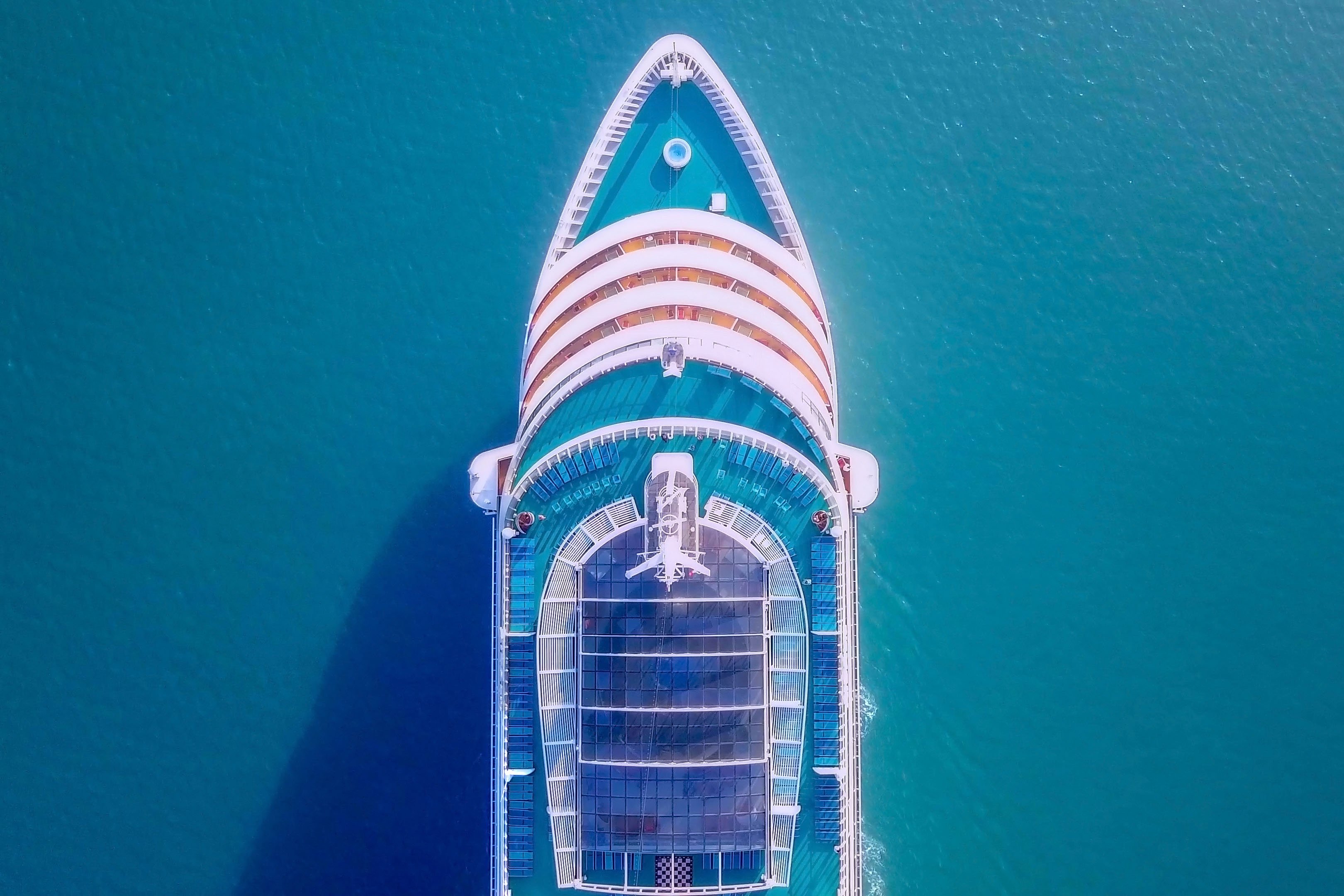 Cruise ship front - top view
