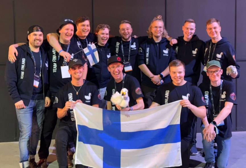 Team Finland at the ECSC in Turin, Italy, October 2024. Riku Juurikko is in the top middle, and Mika Luhta is second from the top right.&nbsp;