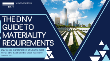 DNV: guide to materiality in sustainability and ESG standards