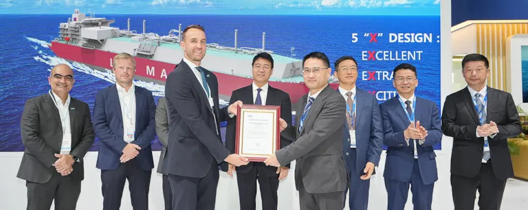 AiP certificate handover at Gastech 2023 in Singapore