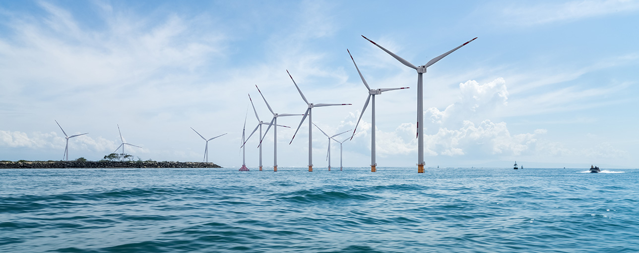 Wind turbines at sea