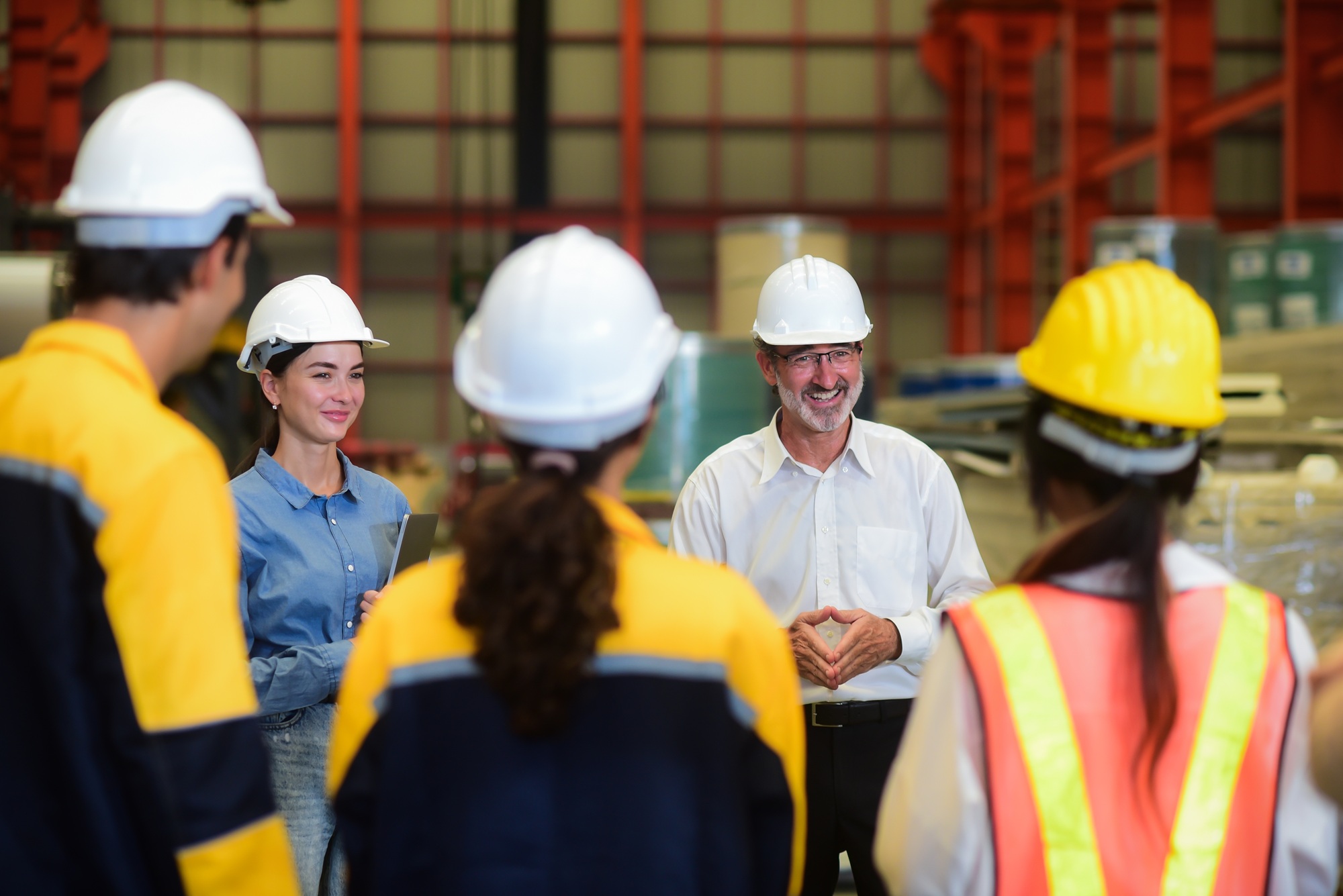 Senior engineer training industry workers