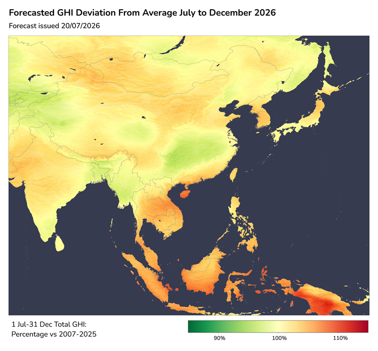 China focused anomaly forecast for Jul-Dec 2026