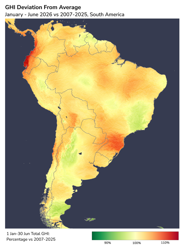GHI deviation from average South America