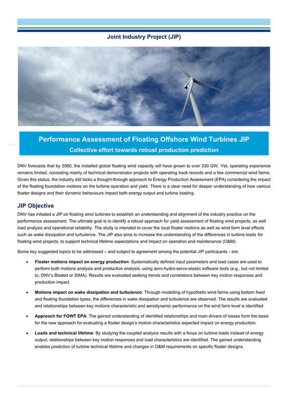 Performance assessment of floating offshore wind turbines