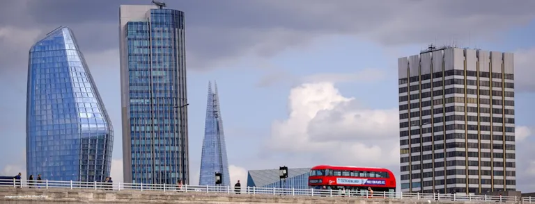 Electric bus on Waterloo Bridge, London