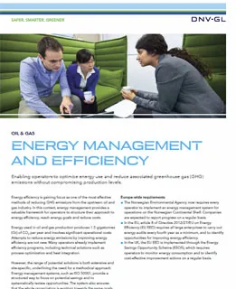 Energy management and efficiency