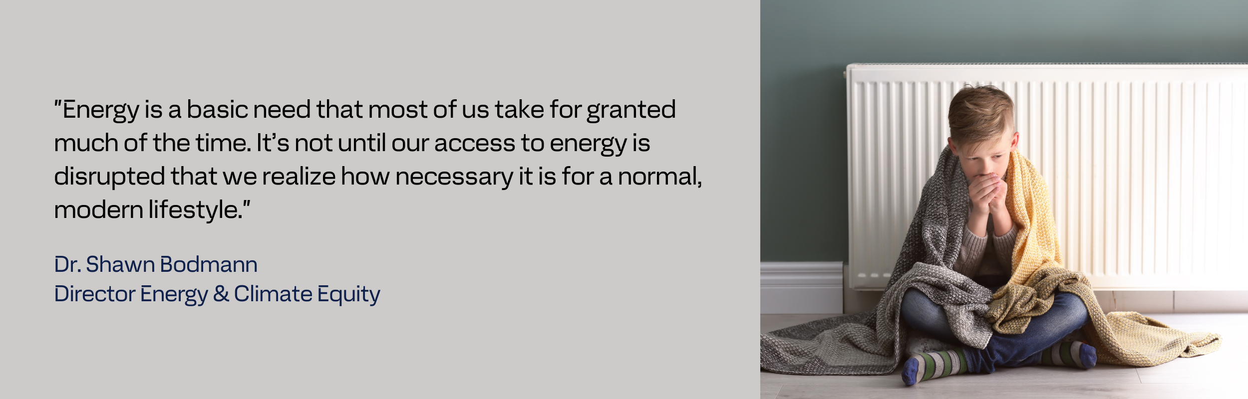 Equity in energy homepage basic need - boy cold at home