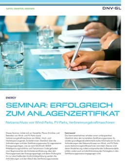 Seminar: Grid Connection for Wind, PV and Combustion Engine Parks