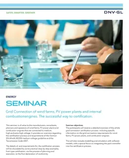 Seminar: Grid Connection for Wind, PV and Combustion Engine Parks