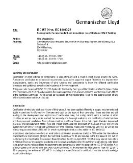 GL paper IEC WT 01 versus IEC 61400-22