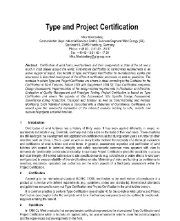 GL paper Type and project certification 2003