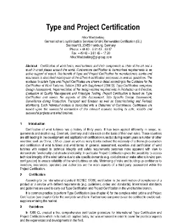 GL paper Type and project certification 2009