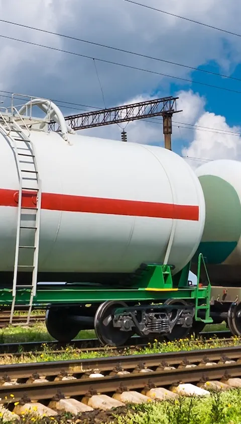 Cargo train on a railway