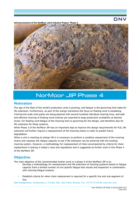 NorMoor JIP - Phase 4 flyer