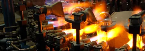 High temperature glass production with natural gas