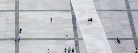 Aerial picture of people