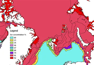 Ice chart of the Barents and Kara Seas