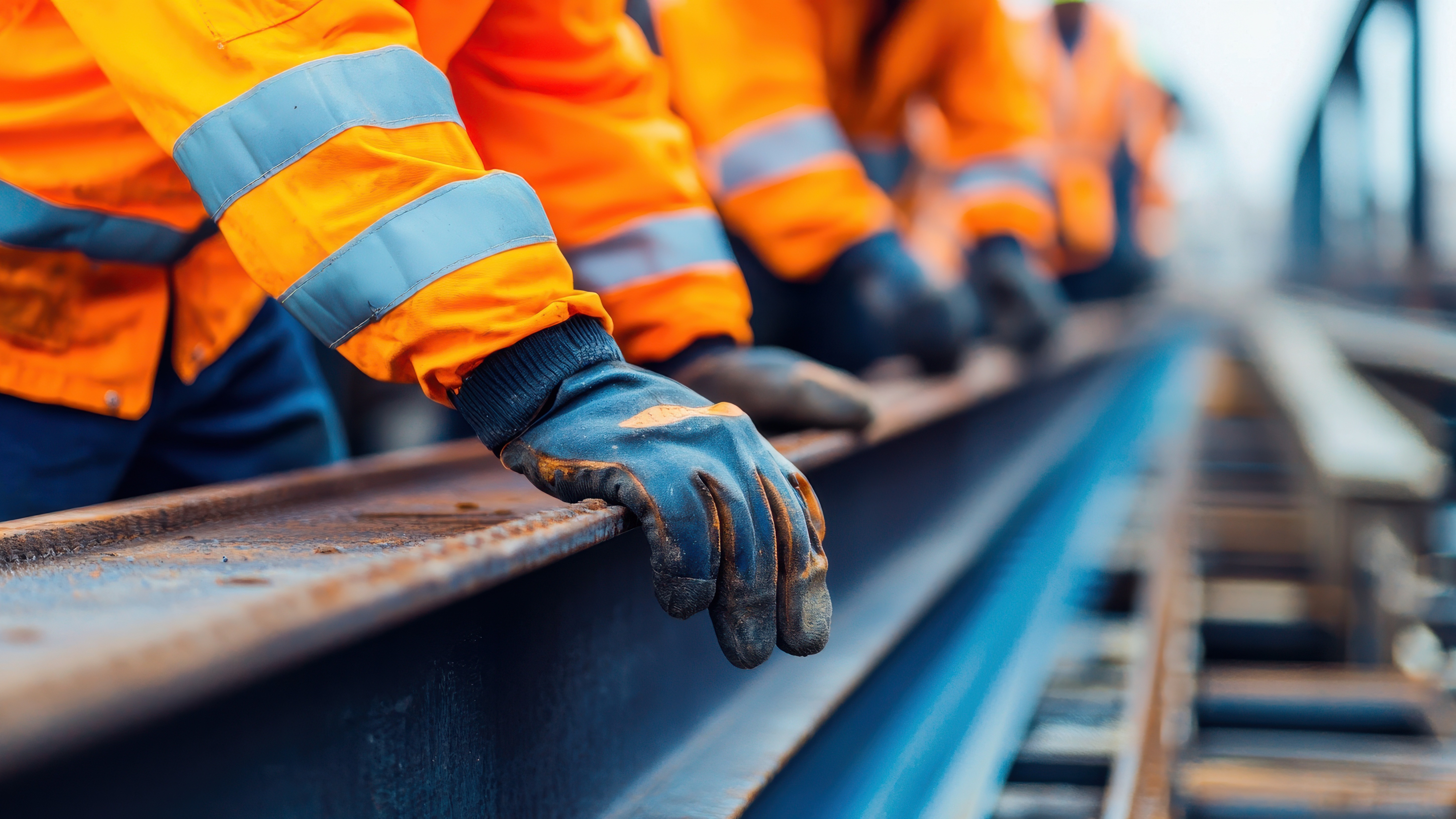 Rail project engineer inspecting track during construction to ensure safe, compliant delivery.