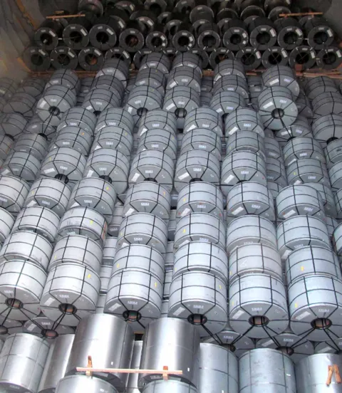 Steel Coils in cargo hold