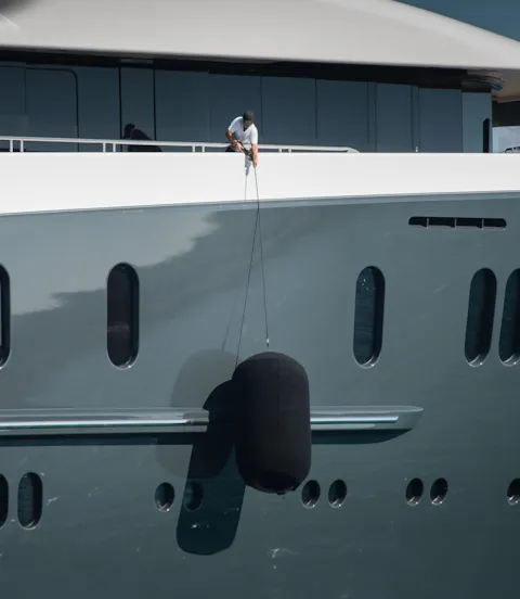 crewman handling fender