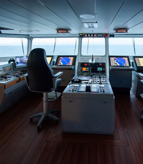 Electronics on a superyacht bridge