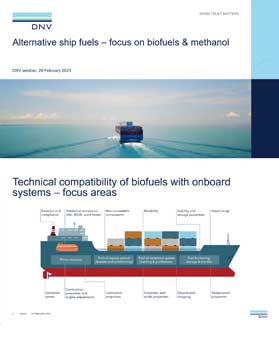 DNV Webinar on Emerging alternative ship fuels – focus on methanol and biofuels