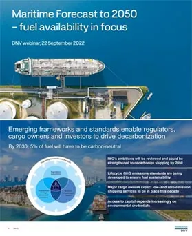 Maritime Forecast to 2050 – fuel availability in focus