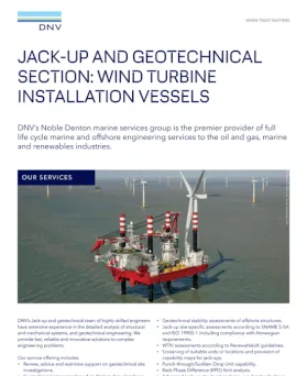 Jack-up and geotechnical section: Wind turbine installation vessels