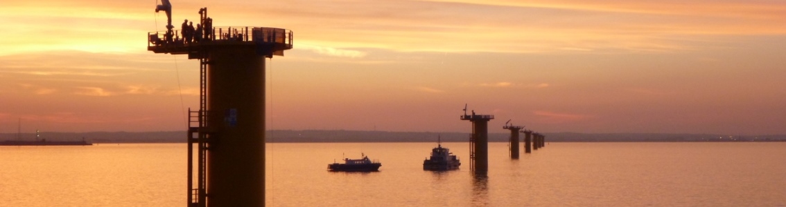 Offshore wind farm under construction