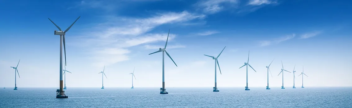 Offshore wind farm in shanghai in the east China sea