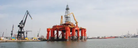 Oil rig at the dock