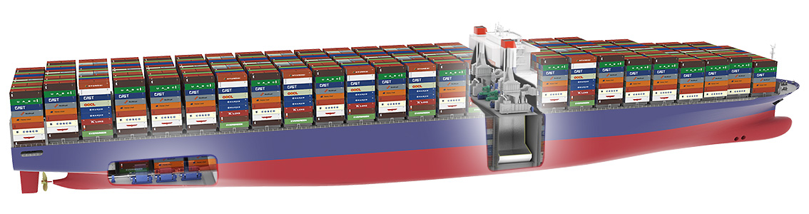 Piston Engine Room Free Efficient Containership (PERFECt)