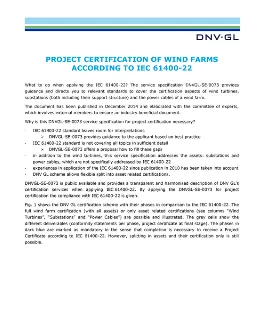 Project Certification of wnd farms according to IEC 61400-22