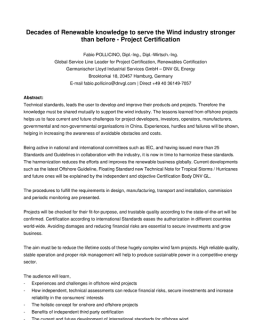 Renewable knowledge for project certification