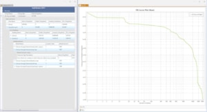 Screenshot from Safeti software, showing societal risk results in tabular and graphical views