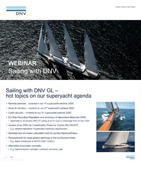 Sailing with DNV - Yachts webinar