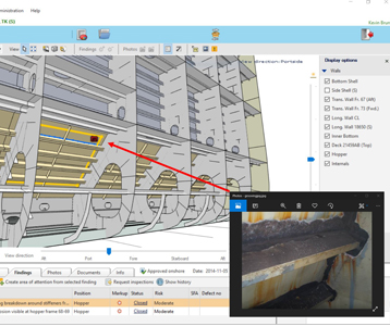 Efficient ship-shore management of inspections, findings, documentation, photos and repair specifications