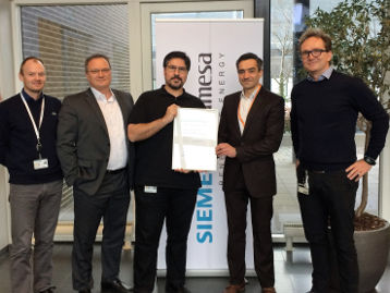 Siemens Gamesa 8 MW Offshore Wind Turbine certificate