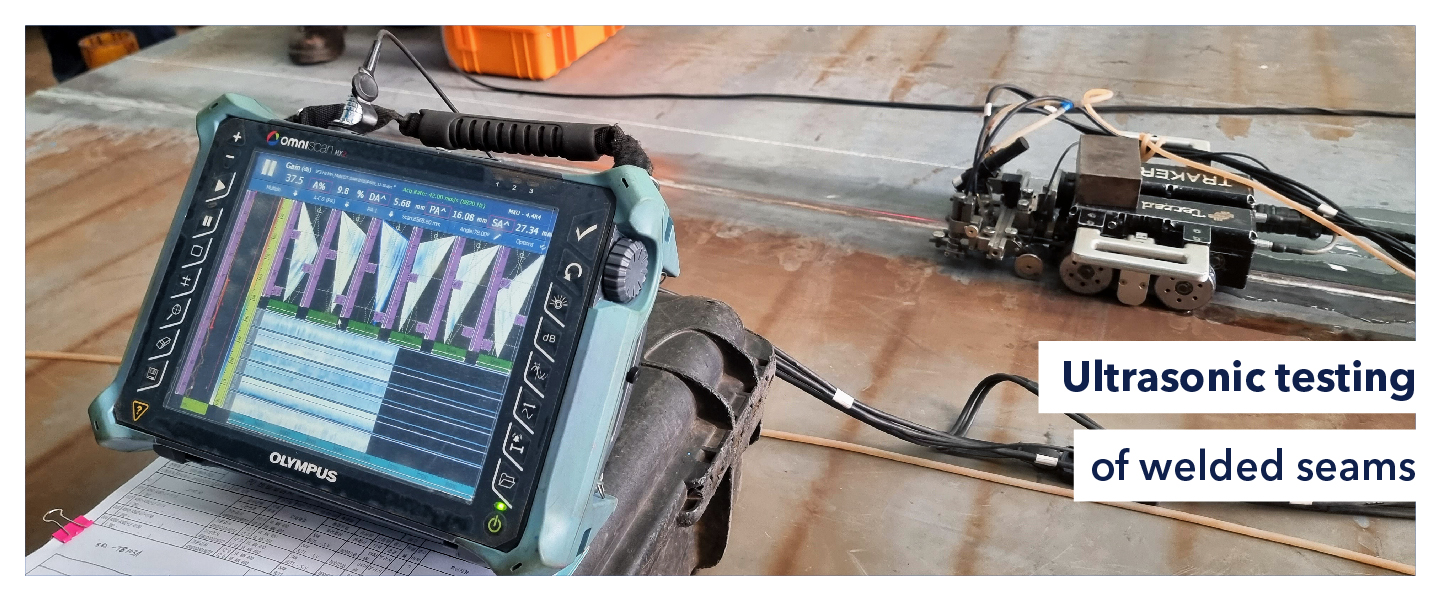 Ultrasonic testing of welded seams 