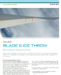 Risk analysis for blade and ice throw