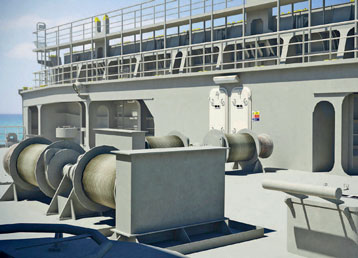 ShipManager Survey Simulator illustration of deck equipment