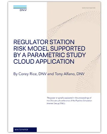 Regulator station risk model supported by a parametric study cloud application - whitepaper