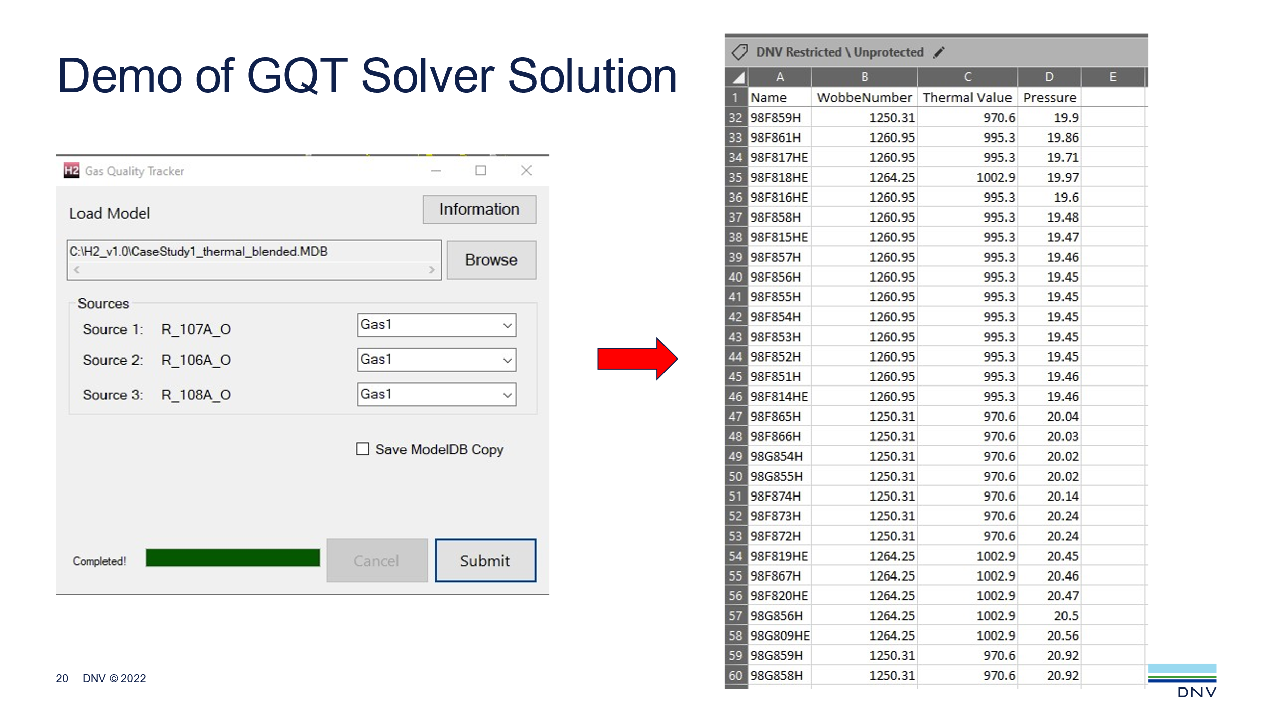 Synergi Gas - Solver for Gas Quality Tracking - GQT Solver Solution