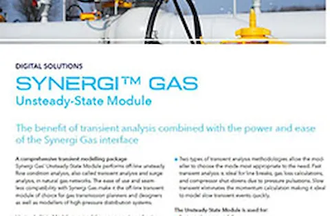 Synergi Gas Unsteady-State module flier