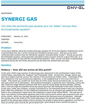 Synergi Gas Whitepaper Panhandle pipe equation